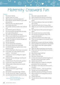 Crossword - Expectant Mothers Guide