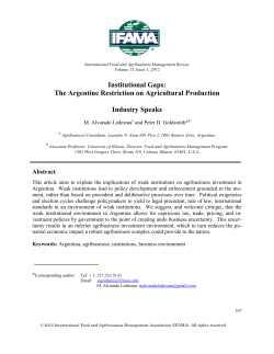 Institutional Gaps: The Argentine Restriction on Agricultural