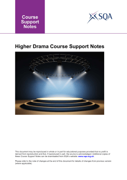 Higher Drama Course Support Notes