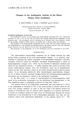 Changes of the Antiheparin Activity of the Blood