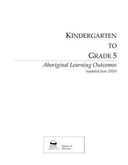 Aboriginal Learning Outcomes