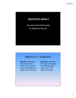 Objective vs. Subjective