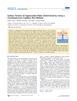 Surface Tension of Supercooled Water Determined by Using a