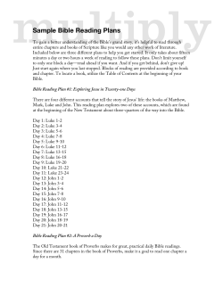 Sample Bible Reading Plans