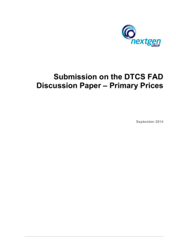 Submission on the DTCS FAD Discussion Paper &ndash; Primary
