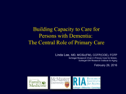 Building Capacity to Care for Persons with