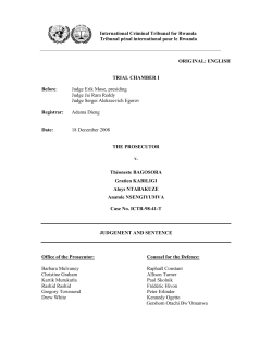 Bagosora et al - National Security Archive