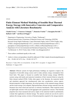 Finite Element Method Modeling of Sensible Heat Thermal Energy