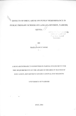 Effects of drug abuse on pupils` performance in