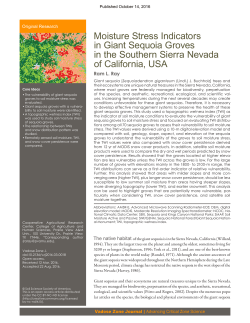 Moisture Stress Indicators in Giant Sequoia Groves in the Southern