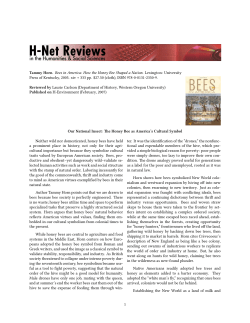 Our National Insect: The Honey Bee as America`s Cultural Symbol