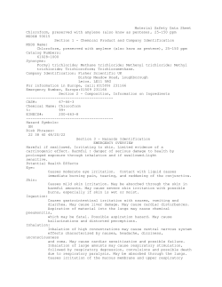 Material Safety Data Sheet Chloroform, preserved with amylene