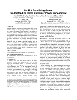 It`s Not Easy Being Green: Understanding Home Computer Power