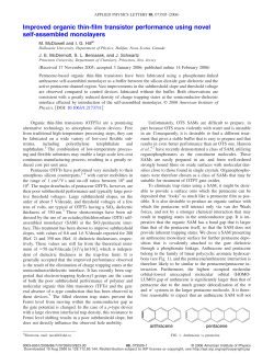 Improved organic thin-film transistor performance using novel self