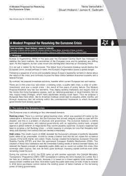 A Modest Proposal for Resolving the Eurozone Crisis