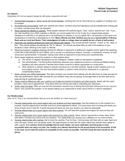 Athletic Department Parent Code of Conduct