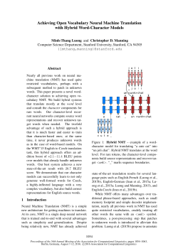 Achieving Open Vocabulary Neural Machine