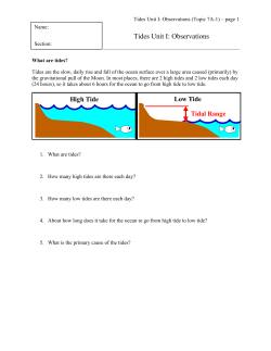 Tides Unit I: Observations