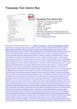 Taxonomy Test Answer Key