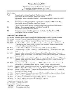 Curriculum Vitae - Montana State University