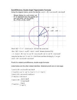 cos AcosB + sin AsinB
