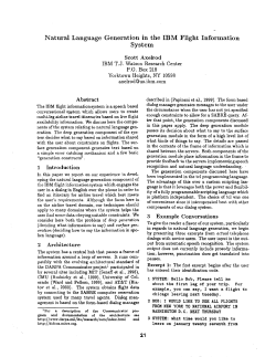 Natural Language Generation in the IBM Flight Information System