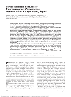 Clinicoradiologic Features of Pleuropulmonary Paragonimus