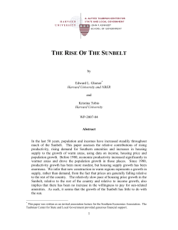 the rise of the sunbelt - Harvard Kennedy School