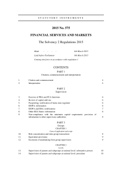 The Solvency 2 Regulations 2015