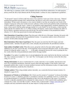 MLA for the RooWriter