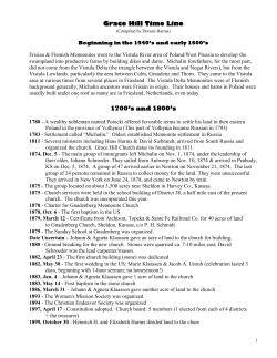 Grace Hill Time Line 1700`s and 1800`s