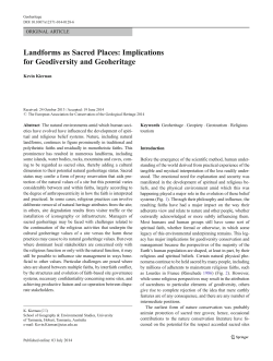 Landforms as Sacred Places: Implications for Geodiversity
