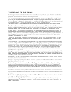 traditions of the bushi