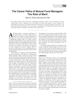 The Career Paths of Mutual Fund Managers: The Role of Merit