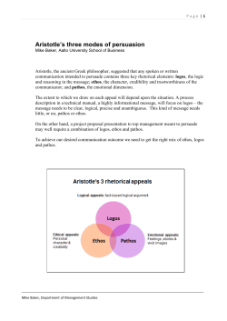 Aristotle`s three modes of persuasion