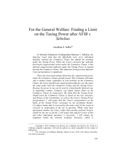 Finding a Limit on the Taxing Power After NFIB v. Sebelius