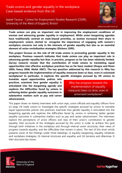 Trade unions and gender equality in the workplace