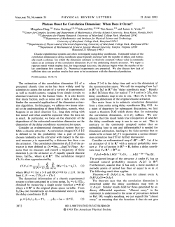 Plateau onset for correlation dimension: When