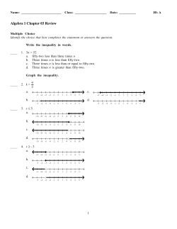 Algebra 1 Chapter 03 Review