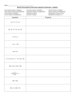 Name the property that each equation illustrates. Explain. Equation