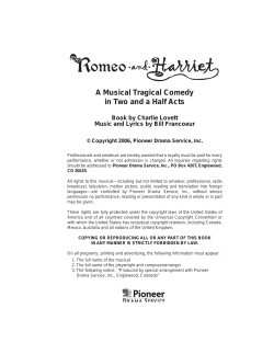 A Musical Tragical Comedy in Two and a Half Acts