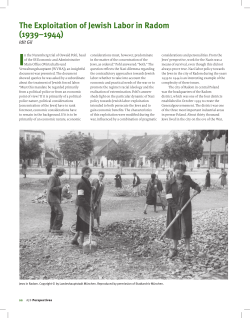 The Exploitation of Jewish Labor in Radom (1939–1944)