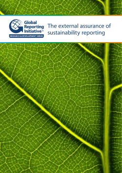 The external assurance of sustainability reporting