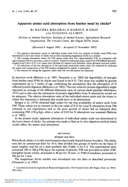Apparent amino acid absorption from feather meal by chicks