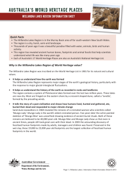 Willandra Lakes Region - Department of the Environment