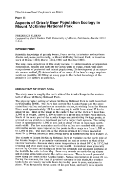Aspects of Grizzly Bear Population Ecology in Mount McKinley