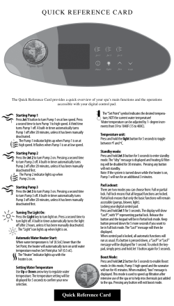 QUICK REFERENCE CARD