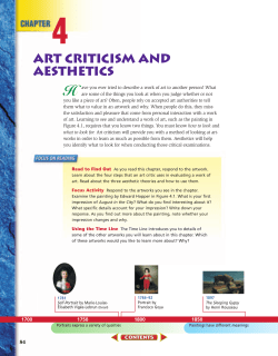 ART CRITICISM AND AESThETICS