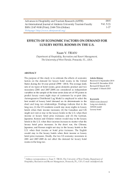 EFFECTS OF ECONOMIC FACTORS ON DEMAND FOR LUXURY