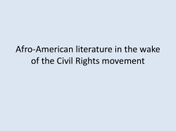 Afro-American literature in the wake of the Civil rights movement